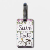 Bewaar de datum vintage fiets bagagelabel (Achterkant verticaal)