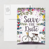 Bewaar de datum vintage fiets briefkaart (Voorkant / Achterkant)