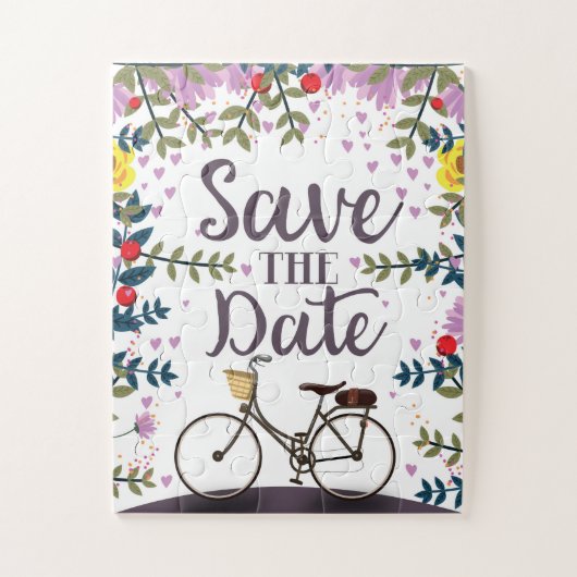 Bewaar de datum Vintage fiets Legpuzzel (Verticaal)