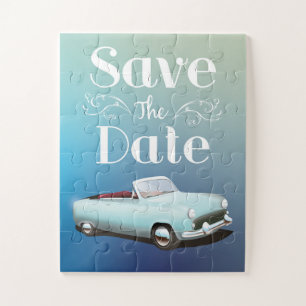 Bewaar de datum Vintage klassieke auto Legpuzzel