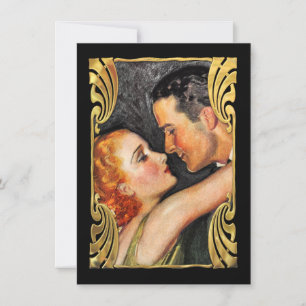 Bewaar de datum vintage koppel zwart save the date