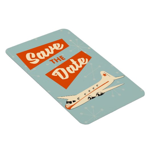 Bewaar de datum vintage reisposter magneet (Rechterzijde)