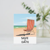 Bewaar de datum vintage strandposter aankondigingskaart (Staand voorkant)