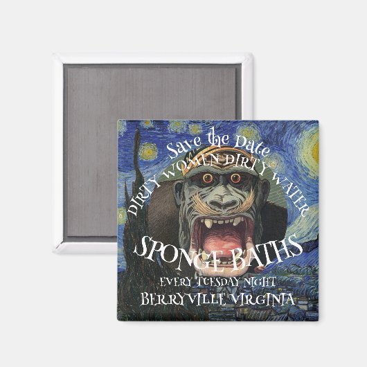 BEWAAR DE DATUM VUILE VROUWEN SPONS BADEN DINSDAG MAGNEET (Voorkant / Achterkant)