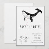 Bewaar de datum - Walvissen verliefd Save The Date (Voorkant / Achterkant)