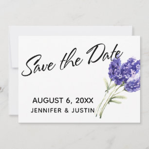 Bewaar de datum waterverf lavendelbloemen save the date