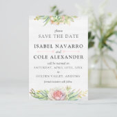 Bewaar de datum Waterverf vettige cactus Kaart (Staand voorkant)