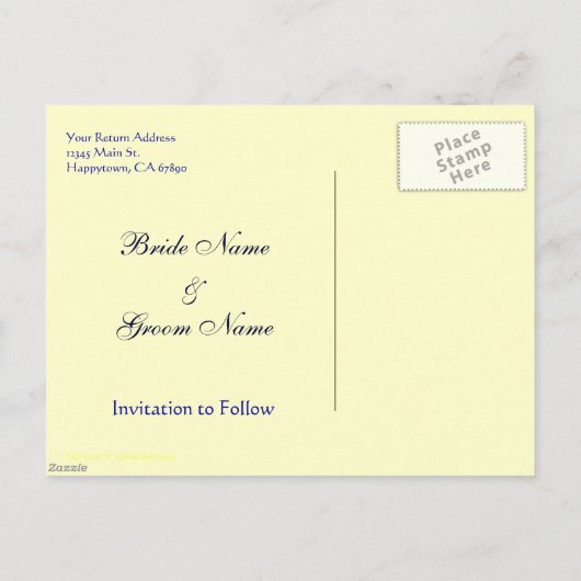 Bewaar de datum White Red Roses Briefkaart (Achterkant)