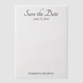 Bewaar de datum Wit en zwart Elegant bruiloft Vellum Uitnodigingen (Voorkant)