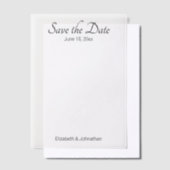 Bewaar de datum Wit en zwart Elegant bruiloft Vellum Uitnodigingen (Offset)