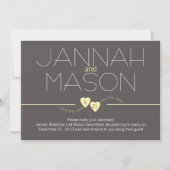 Bewaar de datum Yellow Hearts Save The Date (Voorkant)