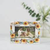 Bewaar de datum Zonnebloem Pompoen Herfst Boerderi Aankondigingskaart (Staand voorkant)