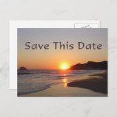 Bewaar de datum zonsondergang op Beach Briefkaart (Voorkant / Achterkant)