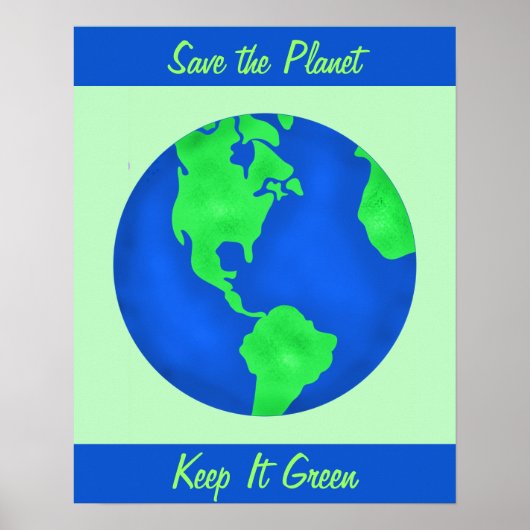 Bewaar de groene omgeving met behoud van aarde Kun Poster (Voorkant)