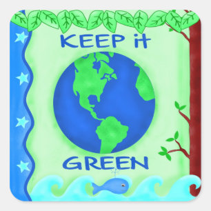 Bewaar de groene ruimte Kunst Vierkante Sticker