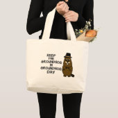 Bewaar de grondhog in Groundhog Day Grote Tote Bag (Voorkant (product))