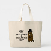 Bewaar de grondhog in Groundhog Day Grote Tote Bag (Achterkant)