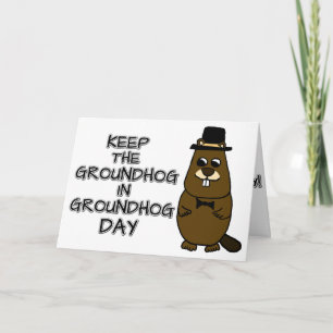 Bewaar de grondhog in Groundhog Day Kaart
