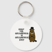 Bewaar de grondhog in Groundhog Day Sleutelhanger (Achterkant)