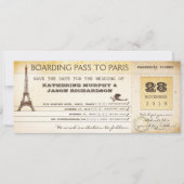 Bewaar de instapkaart voor Parijs Frankrijk Save The Date (Voorkant)