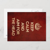 BEWAAR DE KALK EN HET DOEL VAN HET HOOFD ROOD BRIEFKAART (Voorkant / Achterkant)