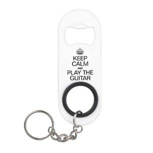 BEWAAR DE KNOP EN SPEL DE GUITAR SLEUTELHANGER FLESSENOPENER