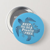 Bewaar de plastic vrije Zee Ronde Button 7,6 Cm (Voorkant /achterkant)