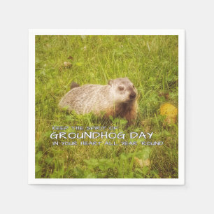 Bewaar de Spirit of Groundhog Day servetten