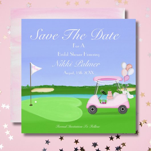 Bewaar deze datum Bruids Golf Bruids douche Brunch Save The Date