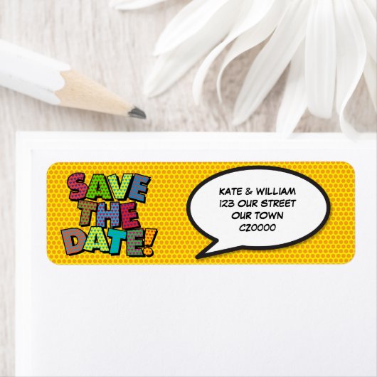 BEWAAR DEZE DATUM Leuk Retro Strip Pop Art Etiket (Insitu)