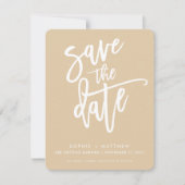 BEWAAR DEZE DATUM moderne kalligrafie script salie Save The Date (Voorkant)