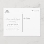 BEWAAR DEZE DATUM Zilveren Confetti Bruiloft Verlo Aankondigingskaart (Achterkant)