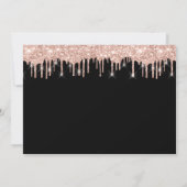 Bewaar deze datum Zwarte Roos Glitterende Druppels Save The Date (Achterkant)