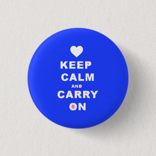 BEWAAR EEN CARRY OP Blauw Ronde Button 3,2 Cm