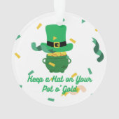 Bewaar een Pet op uw pot met goud op een Ornament (achterkant)