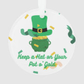 Bewaar een Pet op uw pot O-goud op een Ornament (achterkant)