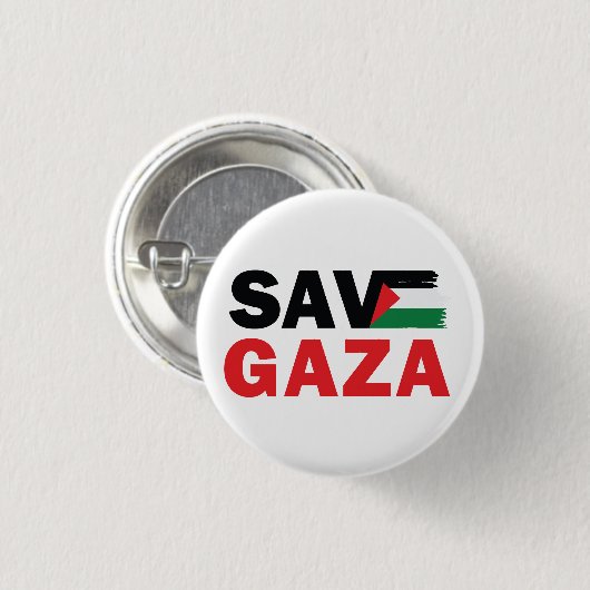 Bewaar GAZA met Palestijnse vlag aangepaste Button (Voorkant /achterkant)
