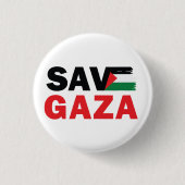 Bewaar GAZA met Palestijnse vlag aangepaste Button (Voorkant)