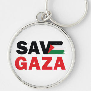 Bewaar GAZA met Palestijnse vlag aangepaste Button Sleutelhanger
