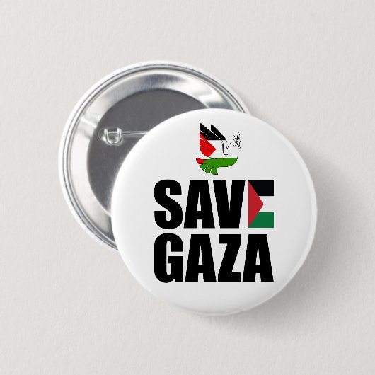 BEWAAR GAZA RONDE BUTTON 5,7 CM (Voorkant /achterkant)