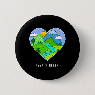 Bewaar het groen op de planeet Aarde Dag Gift Idee Ronde Button 5,7 Cm