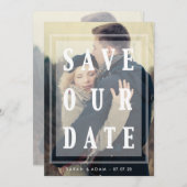 Bewaar onze datumbedekking | De datum-fotokaart op Save The Date (Voorkant / Achterkant)