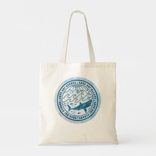 Bewaar onze oceaanbescherming en het behoud van he tote bag (Achterkant)