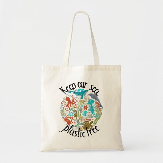 Bewaar onze Zee plastic vrije Zee Tote Bag (Voorkant)