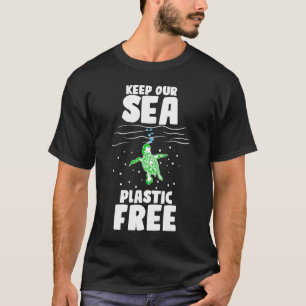 Bewaar onze Zee plastic vrije Zeeen zeeschildpadde T-shirt