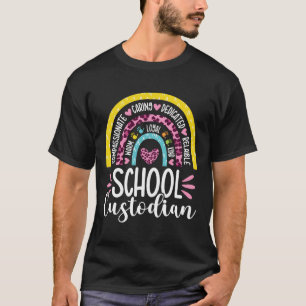 Bewaarder Batterij Levensduur School Janitor Rainb T-shirt