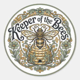 Bewaarder van de Bijen Nouveau Ronde Sticker