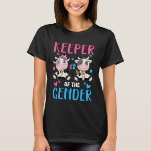 Bewaarder Van De Geslacht Reveal Baby Koe Boerderi T-shirt