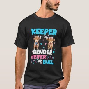 Bewaarder van de geslachtsonthulling Highland Cow T-shirt