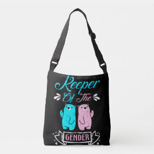 Bewaarder van de geslachtsroze en blauwe teddybeer crossbody tas